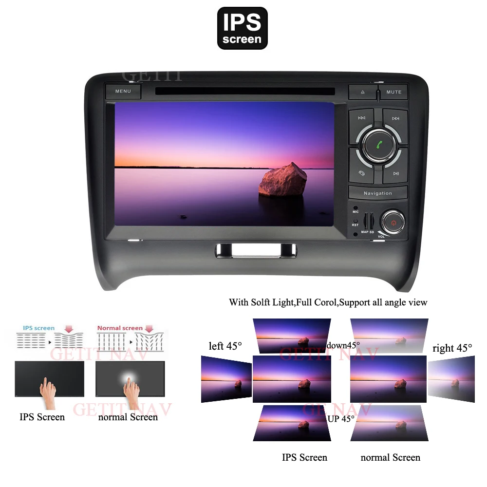 Android 9,0 2 DIN автомобильный DVD gps для Audi TT MK2 8J 2006 2007 2008 2009 2010 2011 2012 мультимедийный плеер радио