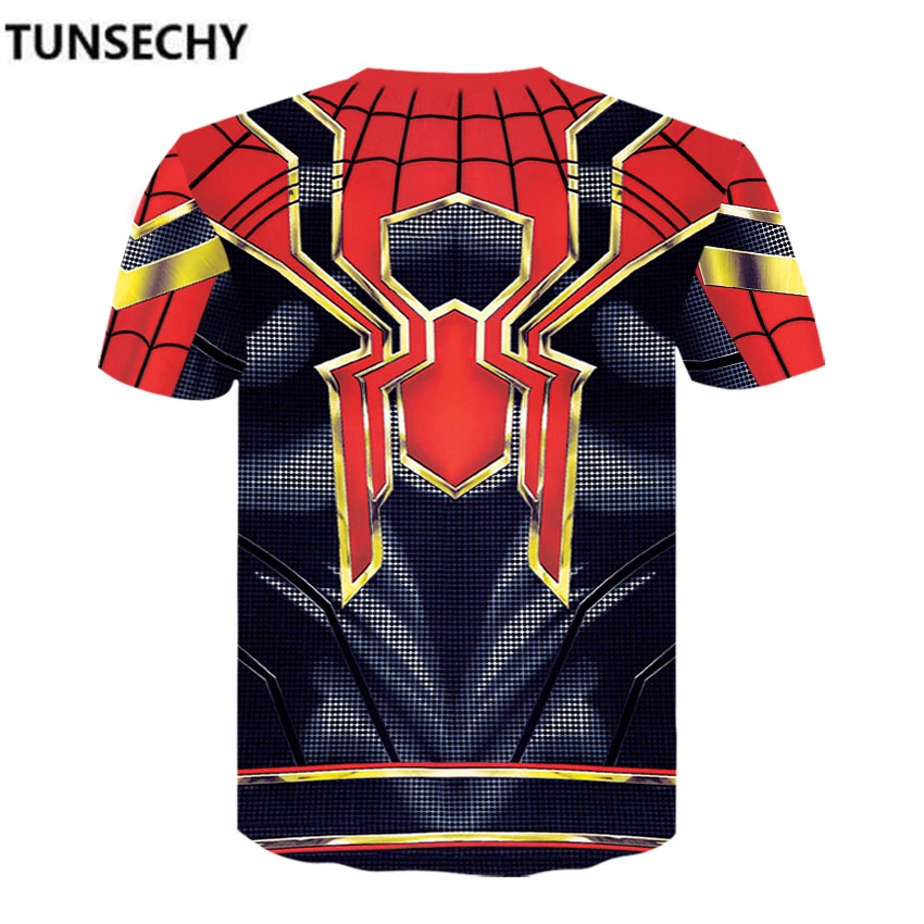 Футболка с 3D принтом Железного Человека паука Мужская компрессионная футболка