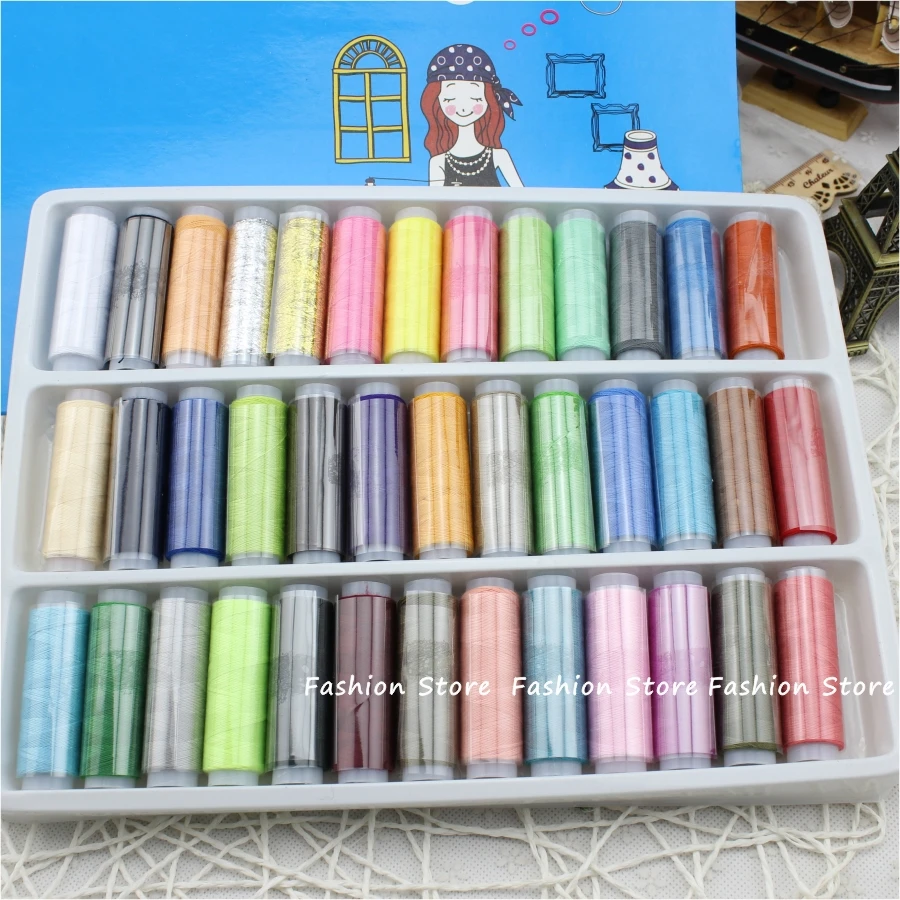 

39roll/lot, 200 yard/roll, Mixed Color Sewing Thread Spolyester,Sewing Supplies For Hand Machine, Thread to sew Free shipping