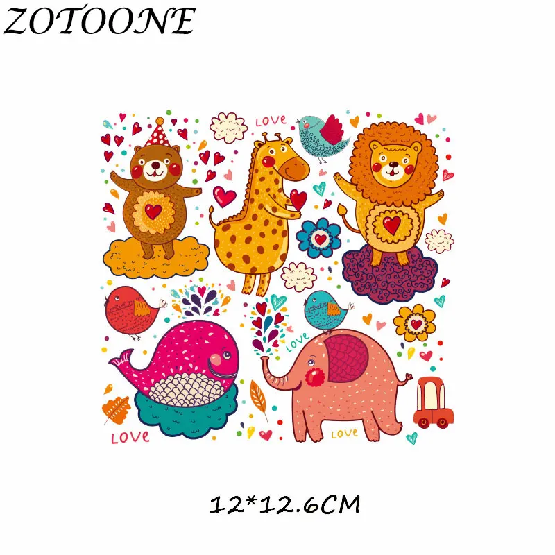 ZOTOONE DIY теплопередача милый мультфильм животных сочетание железа на патчи аппликация Детская одежда платье футболка куртка украшение