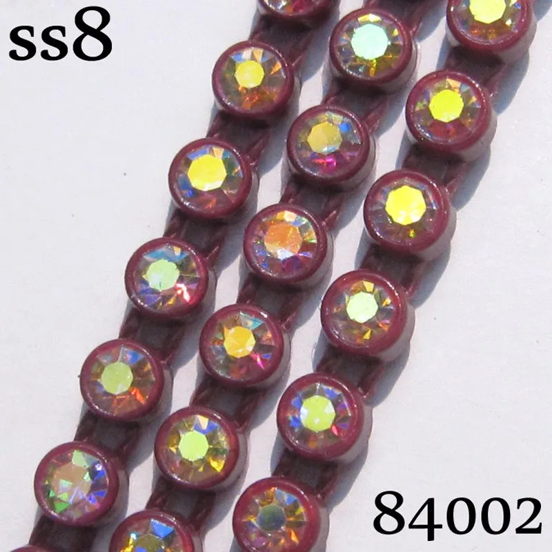 Индеец бисером отделка стразами AB Кристалл Rhinestone полосы 10 метров/карта SS8