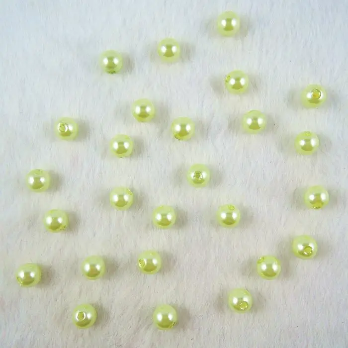 Wholesale 6mm 8mm 10mm 12mm Light Lemon ABS Acrylic Loose Beads Faux Imitation Pearl Round PB-12 | Украшения и аксессуары