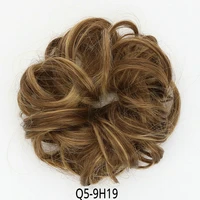synthetic curly chignon bun clip in human hair extensions blonde brown black chignon hair piece wigs for women heat resistant