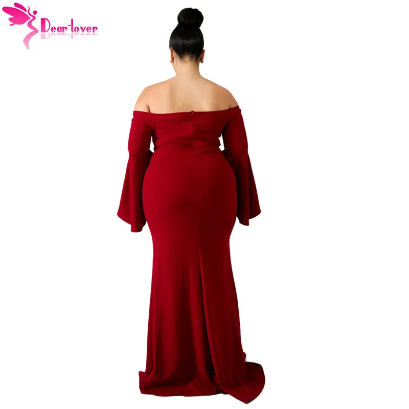 Dear Lover 3XL 4XL Сексуальная Вечерние платья большие женские осенние длинные рукава