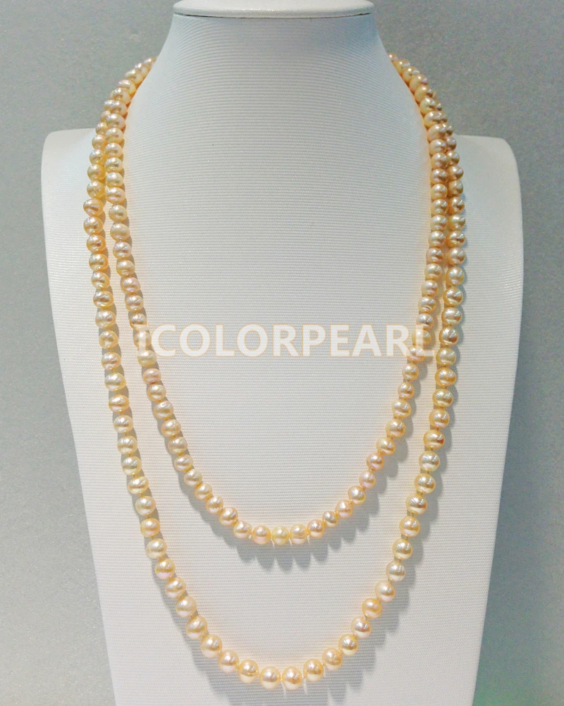 Ожерелье WEICOLOR из пресноводного жемчуга 125 130 см 6 7 мм|sweater necklace|necklace necklacefreshwater pearl