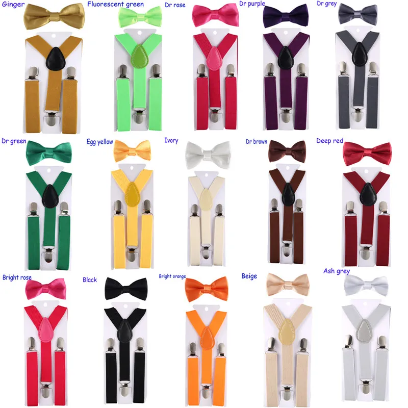 

Kids Suspenders with Bowtie Fashion Children Bow Tie Set Boys Braces Girls Adjustable Suspenders Baby Wedding Ties Accessory