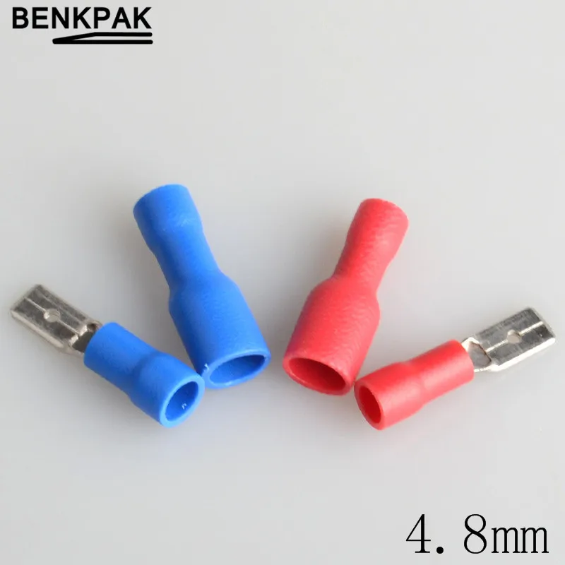 50pcs 4.8mm Female/Male Spade Insulated Electrical Crimp Terminal Connectors | Обустройство дома