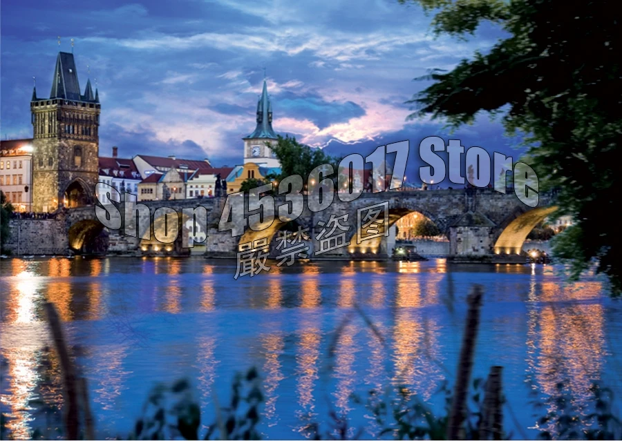 

5D Diy Diamond Painting Cross Stitch Prague Bridge Architecture Rhinestones Diamond Embroidery Mosaic Needlework Home Decoration