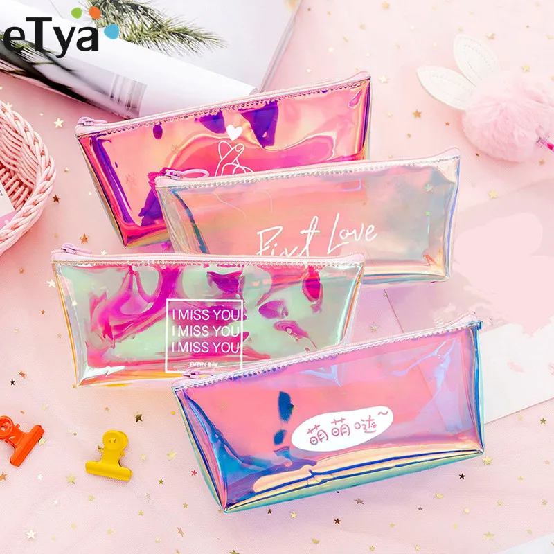 

ETya прозрачная косметичка, модная дорожная косметичка на молнии, косметичка, органайзер, сумка для туалетных принадлежностей, студенческий ...