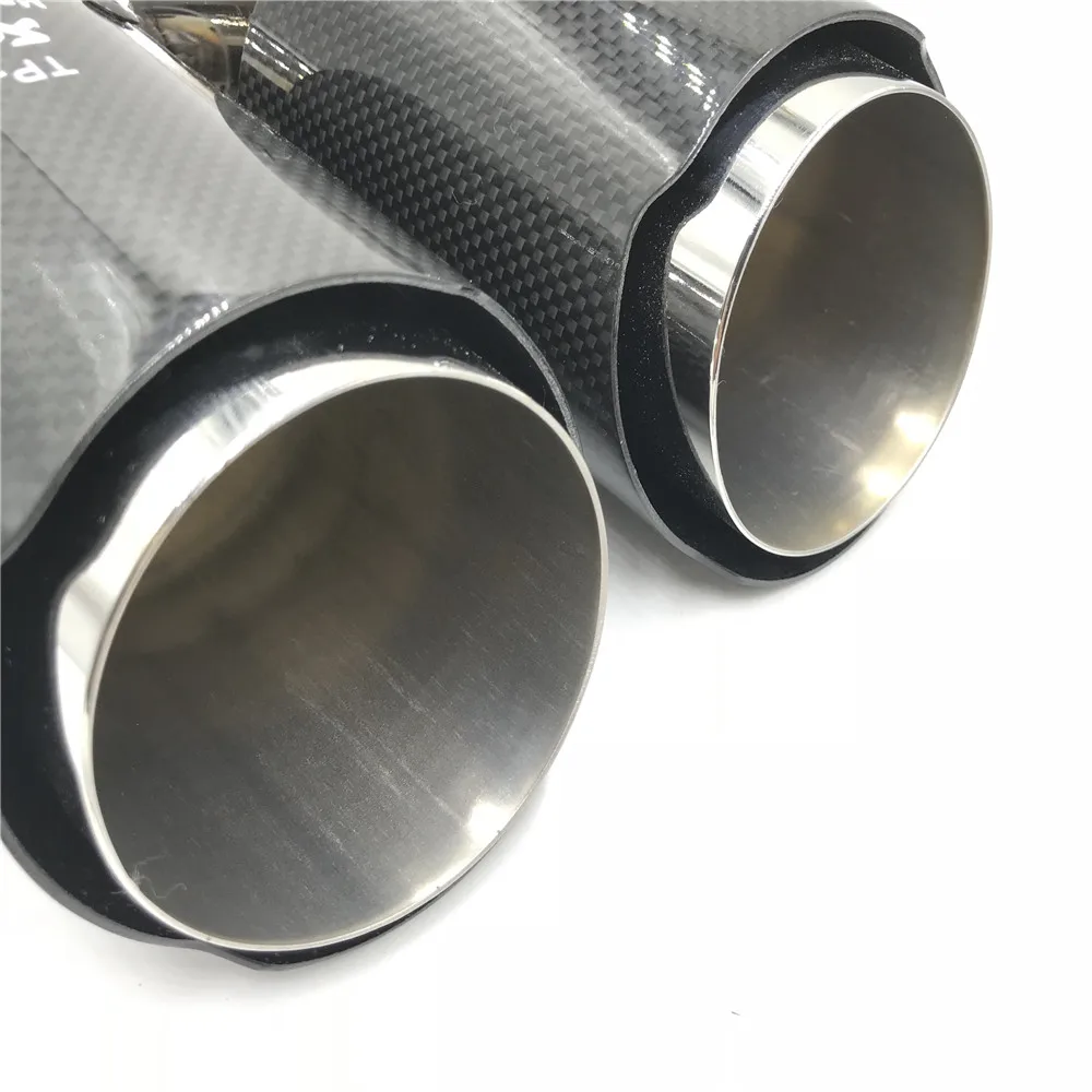 1 шт. в 63 мм из 101 мм Универсальная двойная труба akrapovic выхлопная насадка Глянцевая углеродное волокно+ глушитель из нержавеющей стали