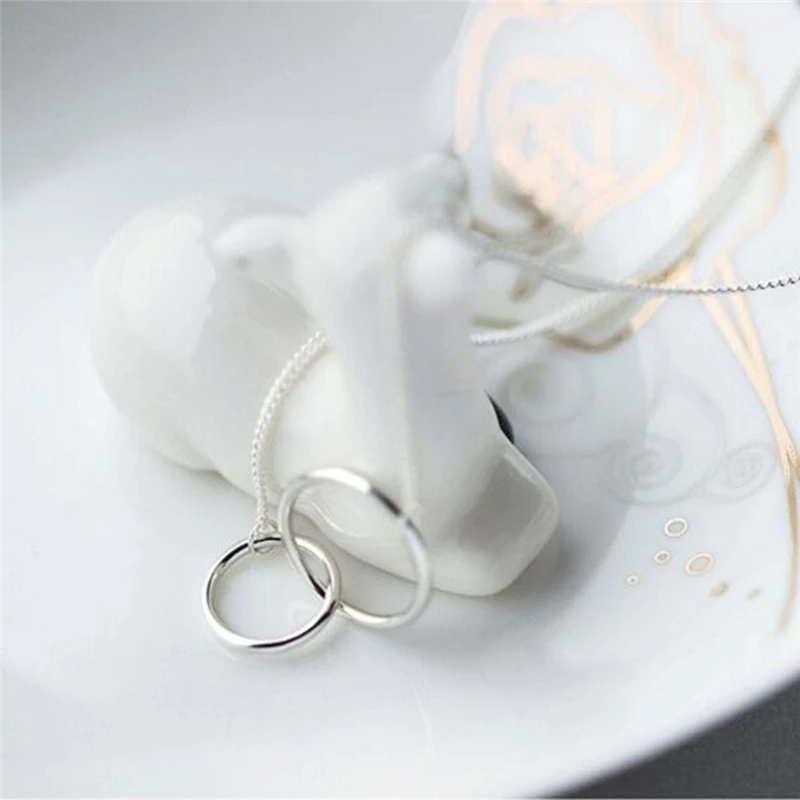 Индивидуальное короткое ключичное ожерелье с двойным кольцом для женщин модное