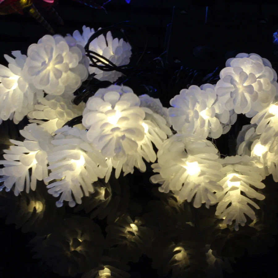 HANMIAO 20/30LED гирлянда на солнечных батареях наружная светодиодная из сосны