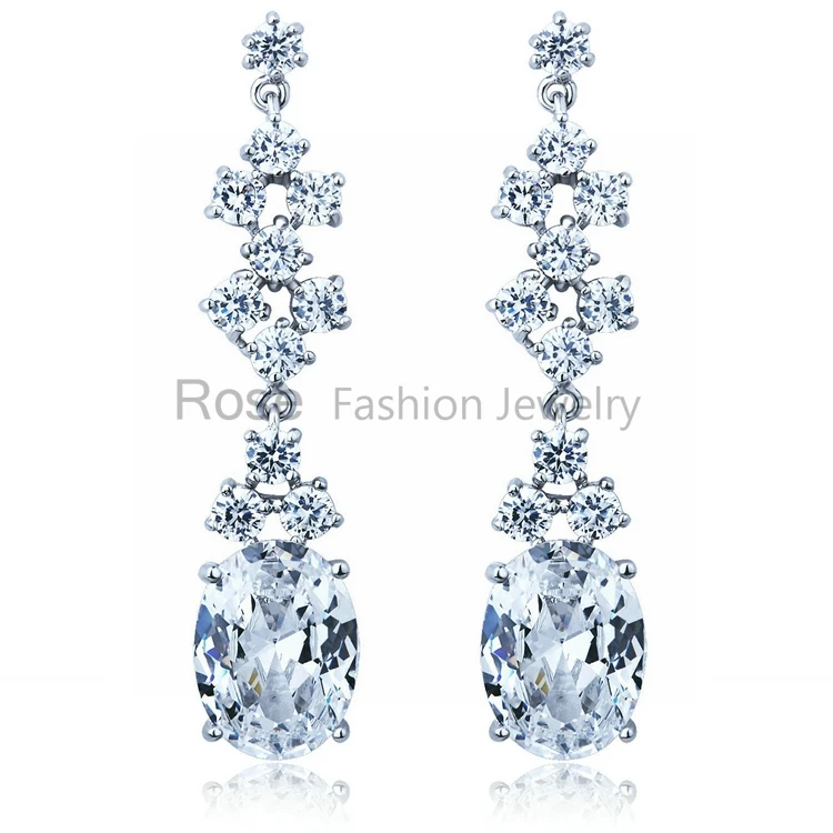 2015 Free Shipping 18K white Gold Austrian Crystal water tear drop Earrings Fashion Jewelry for bridal women | Украшения и