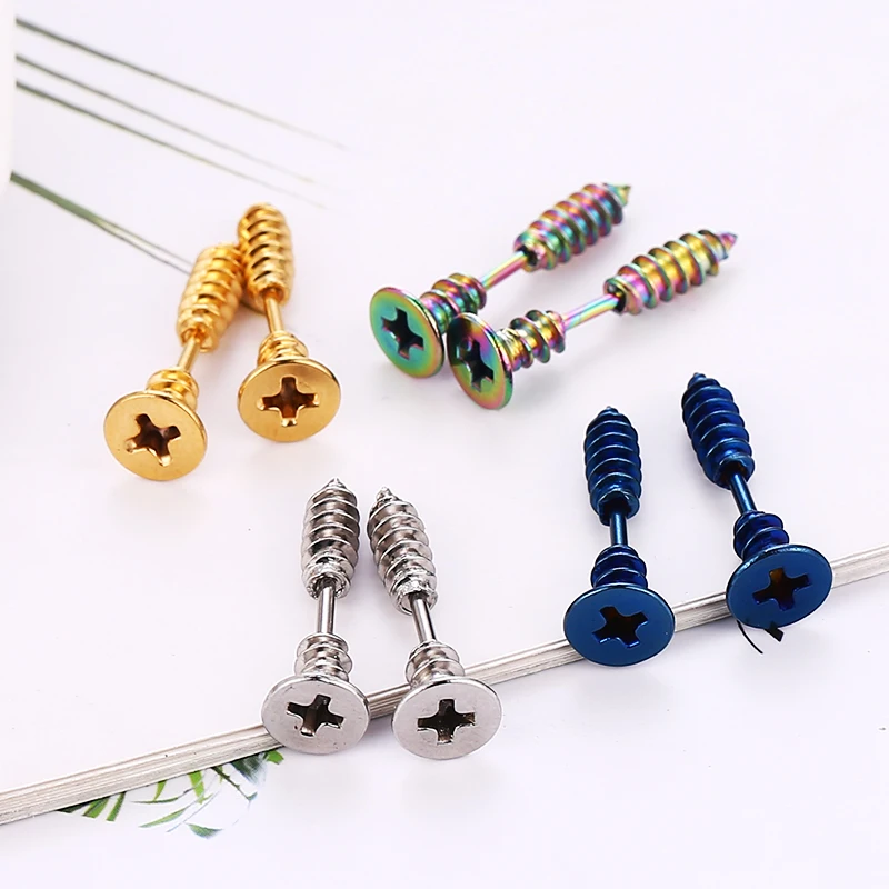 Женские сережки гвоздики золотистые серебристые синие Разноцветные серьги хит