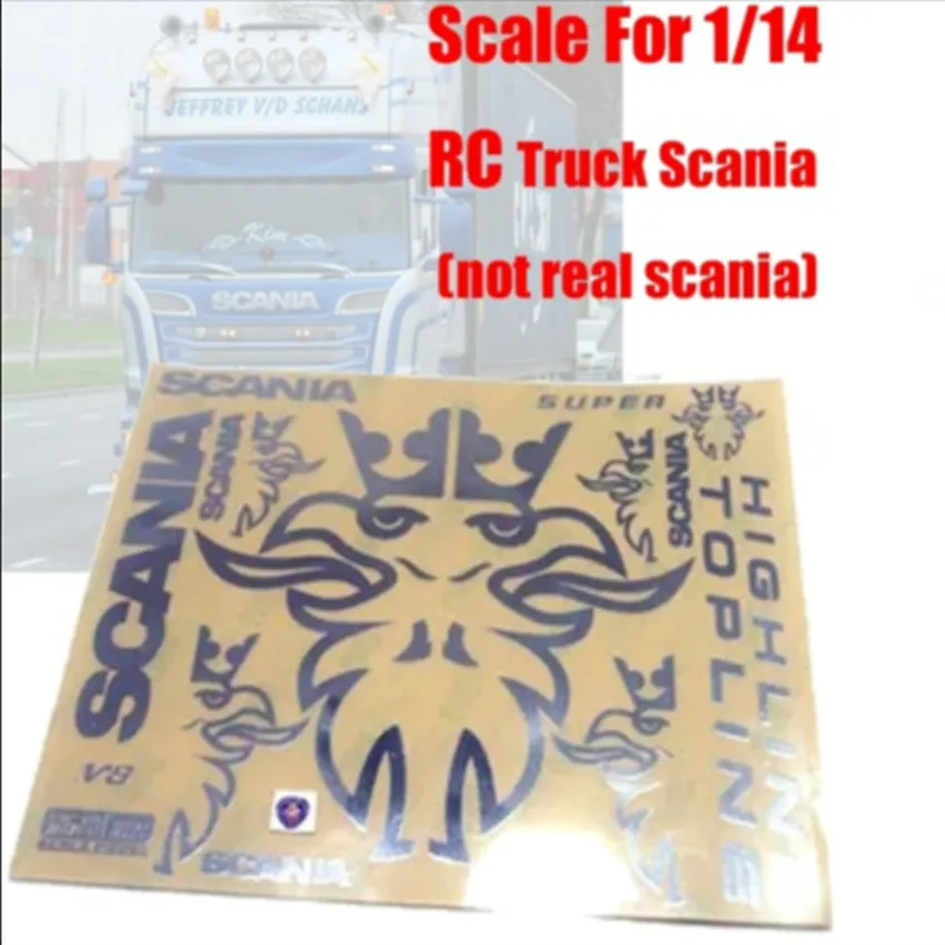 

R/C scania truck metal sticker decals kit for tamiya 1:14 scale rc scania actros r620 56323 r470 tractor trailer truck