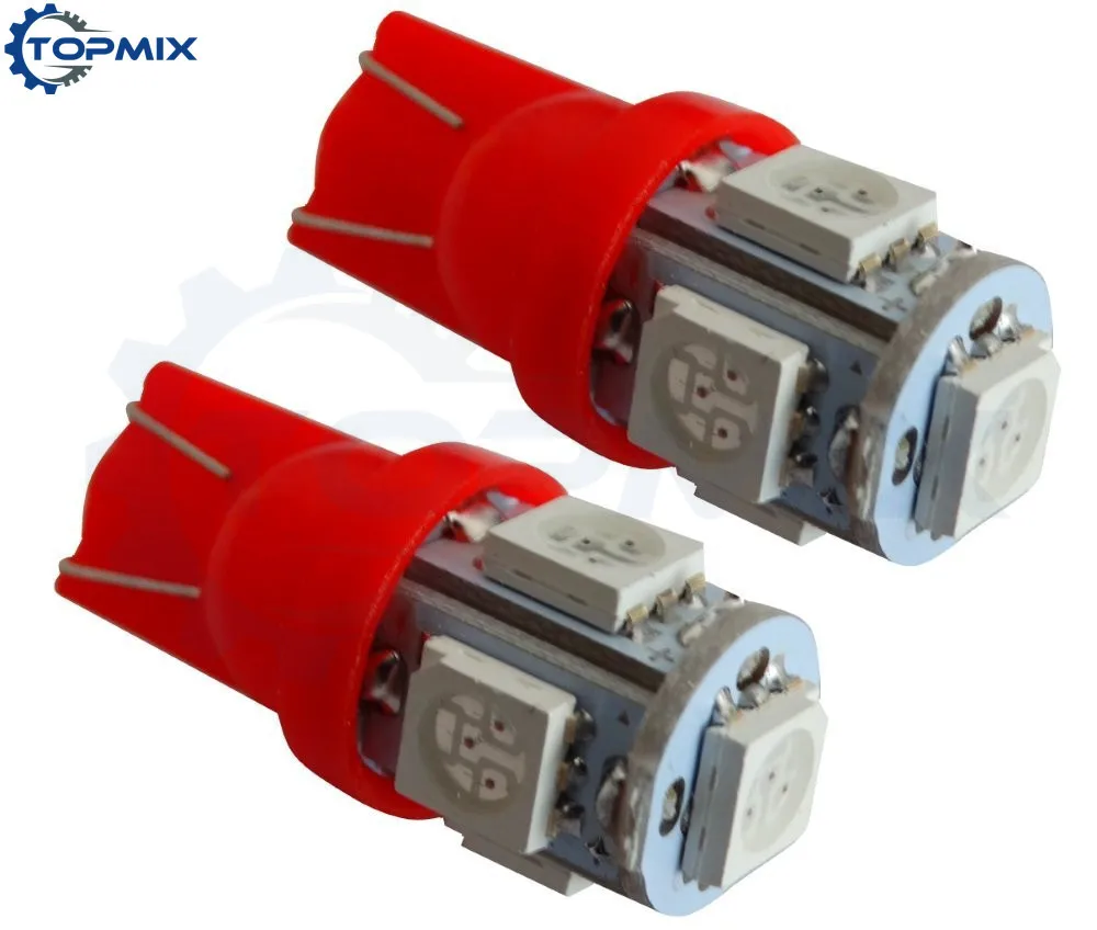 10 шт./лот T10 W5W 168 194 5SMD 2825 Светодиодные Автомобильные Боковые лампы с клиновидным