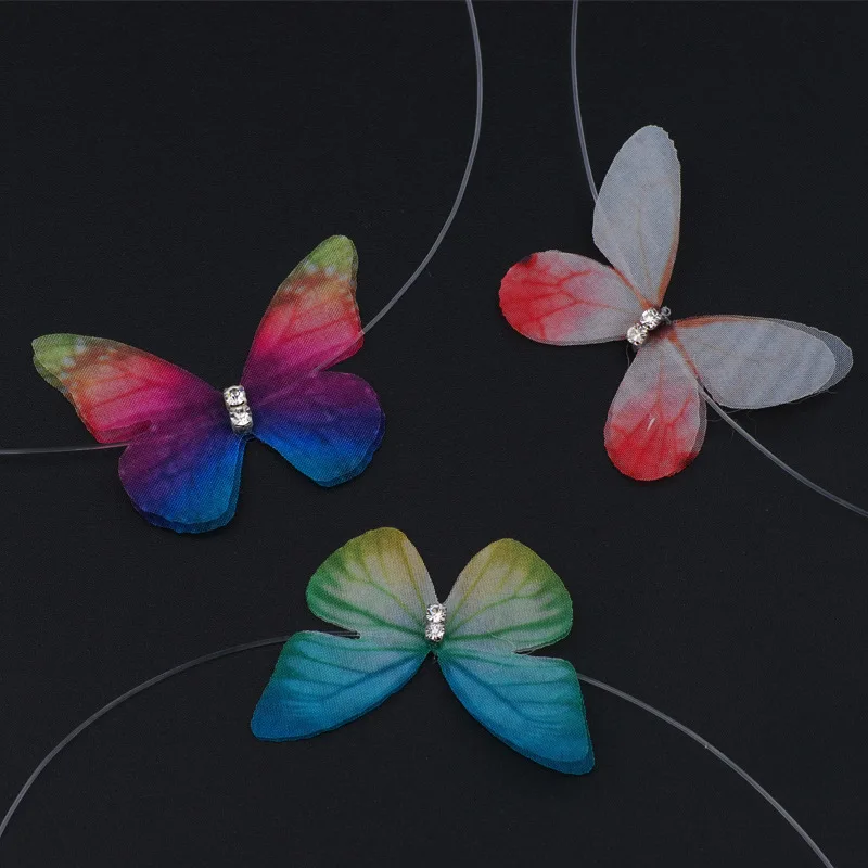 Прозрачная невидимая леска цепочка колье ожерелье для женщин разноцветная