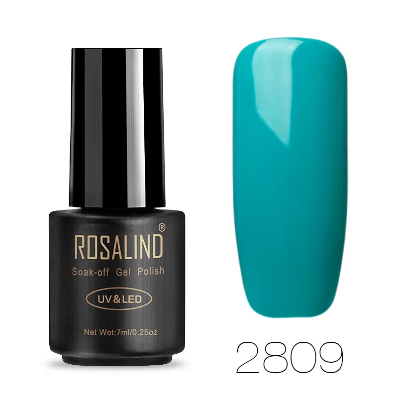 2809 Гель-лак ROSALIND 1 S, 7 мл, зеленая серия, Полупостоянный Гель-лак для ногтей, УФ-лампа и светодиодный Гель-лак для ногтей - Цвет: 2809