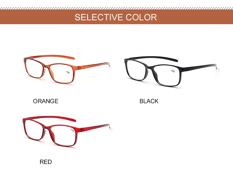 LS JOHN Retro Full Frame Reading Glasses Women&Men TR90 Ultralight Clear Lens Presbyopic Eyewear Magnifier+1.0to4.0 for Reader