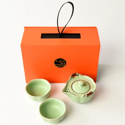 Chinese Travel Kung Fu Tea Set coffee setsCeramic Portable Teacup Porcelain Service Gaiwan Tea Cups Mug of Tea Ceremony Teapot - Цвет: Fast cup-E
