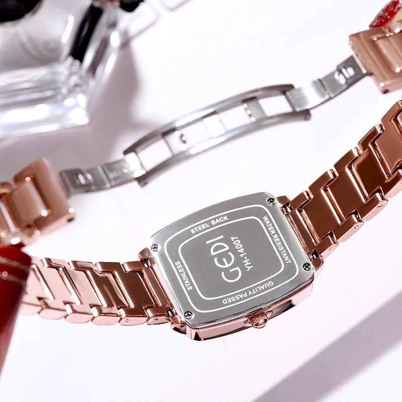 GEDI Элитный БРЕНД Звездное для женщин часы сплав ремешок Rosegold повседневные