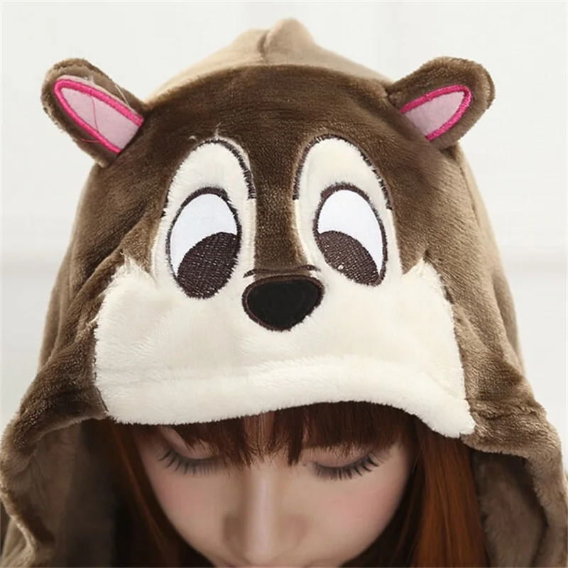 Белка пижамы кигуруми Onesie женский с принтом животных для костюмированной