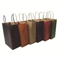 40pcs fashionable kraft paper gift bag with handleshopping bagschristmas brown packing bagexcellent quality 21x15x8cm