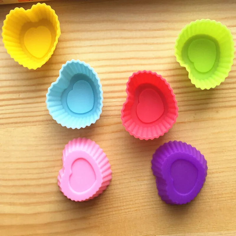 6 шт. силиконовые формочки для торта в форме сердца 3 см | Дом и сад