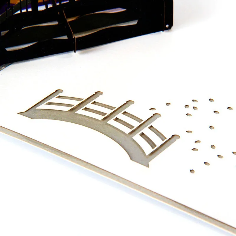 3D лазерная резка ручная работа мостик романтического возлюбленного бумажная