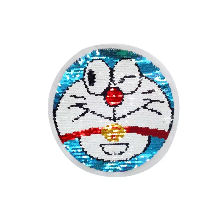 Нашивки с двусторонними цветными блестками в виде кошки для шитья одежды нашивки