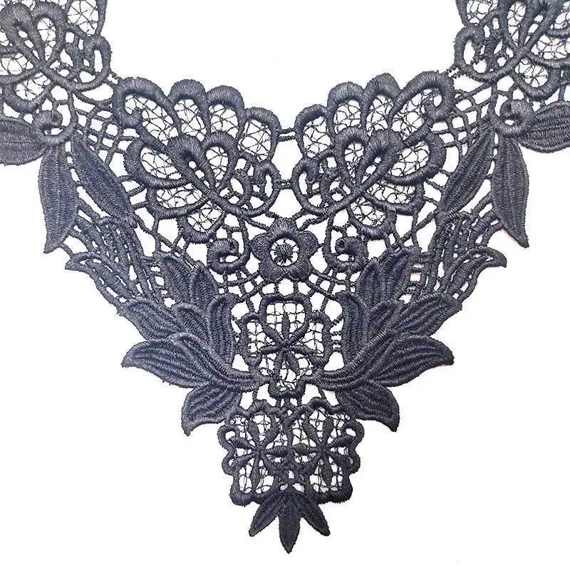 3D Цветочная ткань Венецианская кружевная для свадьбы 2019 Воротник с вышивкой Шея