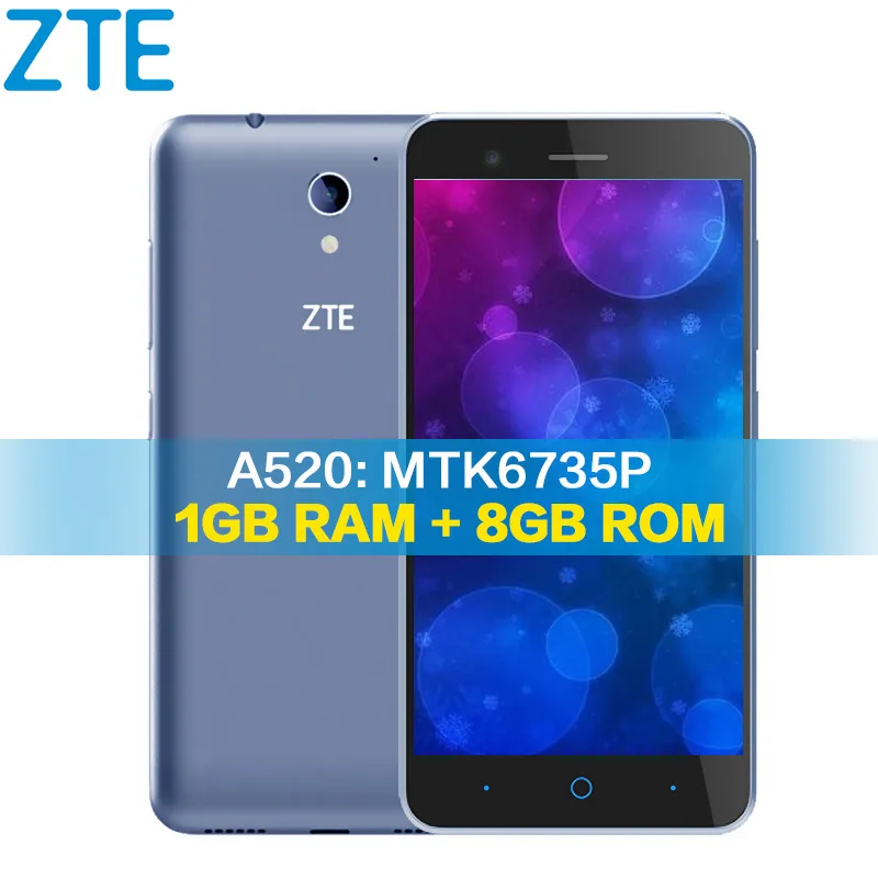 Оригинальный zte лезвие A520 4G мобильный телефон 5 0 дюймов 1280*720 1G RAM 8grom смартфон Quad Core