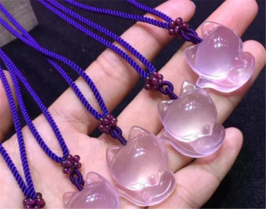 Женское Ожерелье в форме лисы кулон 35x24x11 мм|quartz crystals|natural quartzquartz crystal pendant |