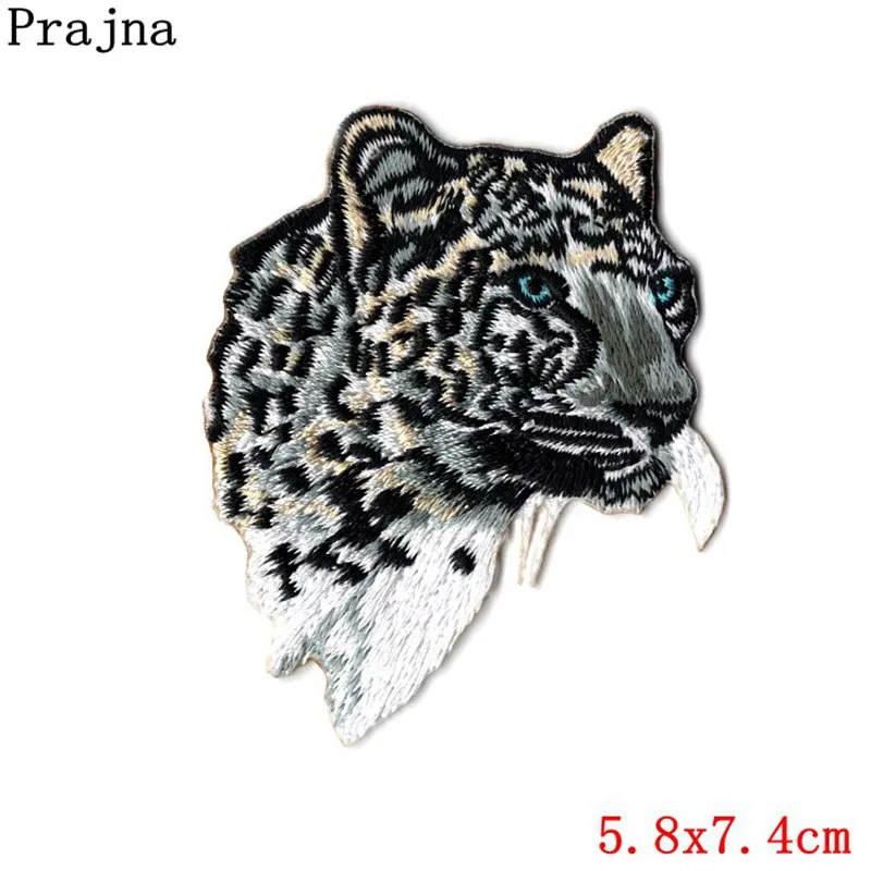 Prajna байкерские нашивки Rock Wolf железные нашивки Тигр Лев Вышивка Одежда DIY наклейки значки панка для мотоциклетной одежды - Цвет: Антикварный цинк