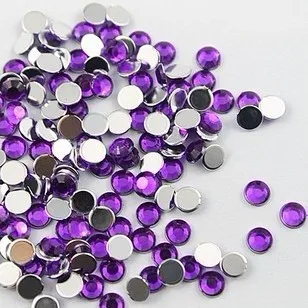 

Free Shipping ! 10000 pcs/ lot Top quality 5mm Purple color flatback Acrylic Rhinestone gem for Cloth shoe decoration accessary