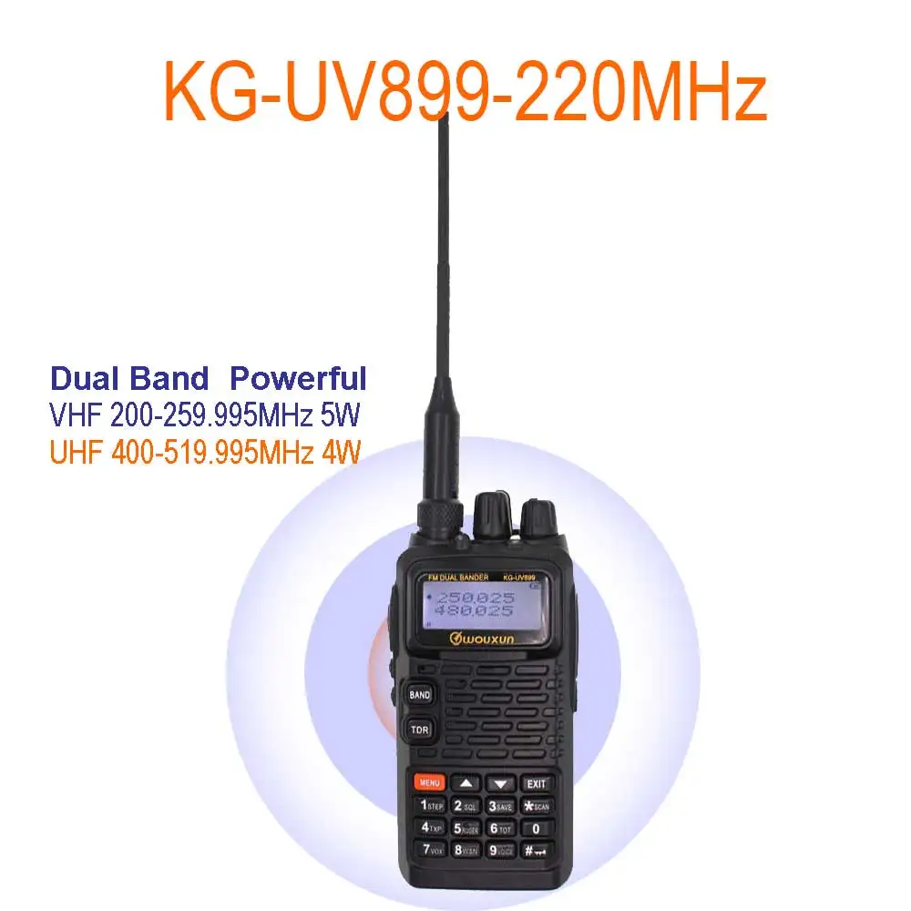 

Communicator Wouxun KG-UV899 220MHZ 220-260/400-512MHZ Frequency 5W High power Two way radio/Walki talki For US Radio Frequency