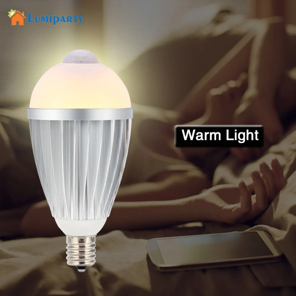 LumiParty Светодиодная лампа для дома с инфракрасным датчиком движения E27 авто умная