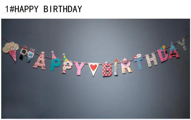 Яркий бумажный флаг с надписью Happy вечерние Декоративный баннер флажки для дня