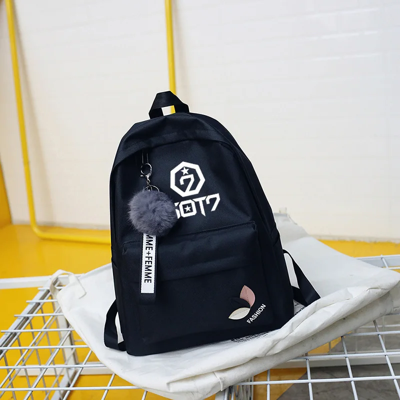 Новые модные черные розовые женские парусиновые рюкзаки Twice Exo Monsta X Wanna One, женская школьная сумка для девочек-подростков, Sac A Dos