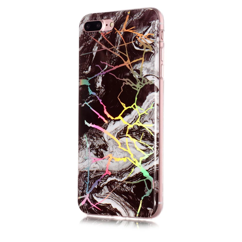 Мягкий силиконовый чехол из ТПУ с лазерным мрамором для Apple iPhone 4 4S 5 5S SE 5C 6 6S 7 8 Plus X