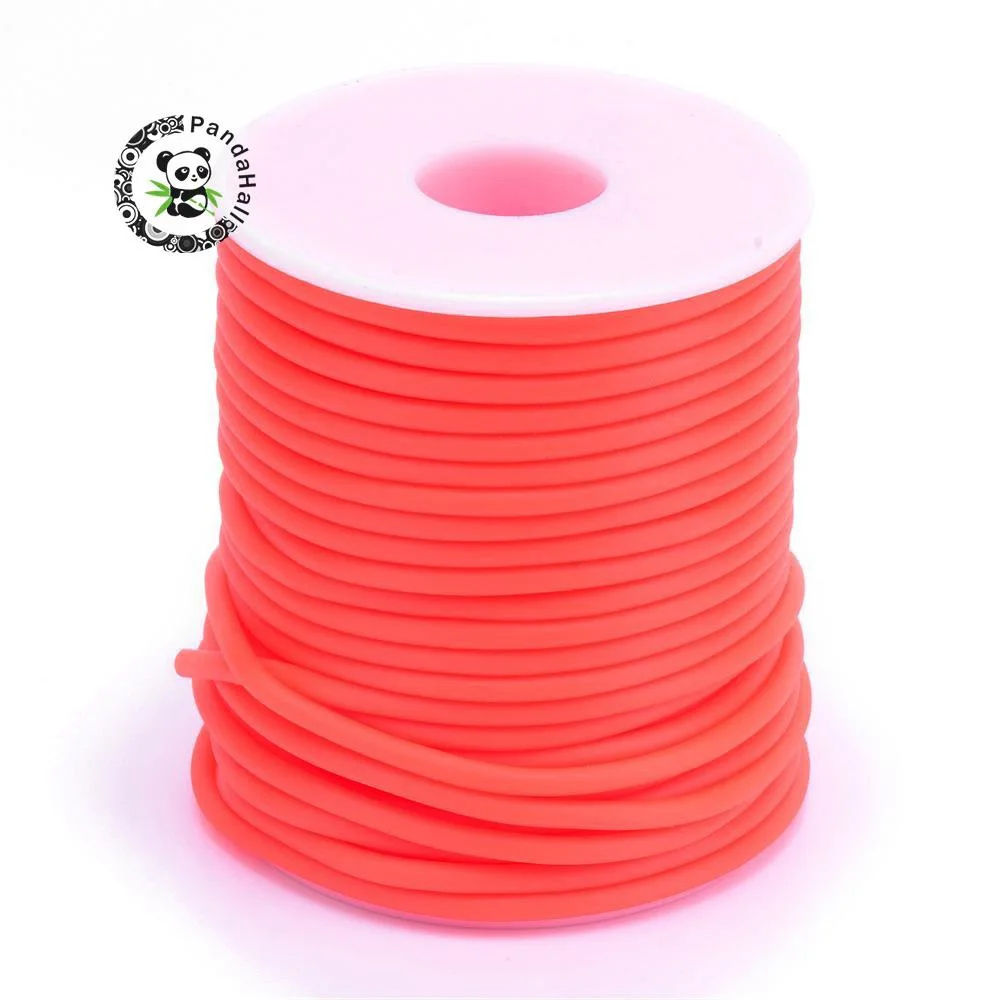 Orange Red Pandahall 50 м/рулон 2 мм ПВХ полые трубы трубчатый резиновый шнур резьба обернутая с белым пластиковым золотником для изготовления ювелирных изделий отверстие: 1 мм - Цвет: Orange Red