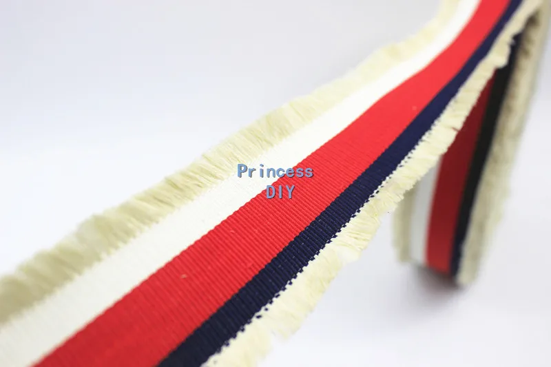 5m/L 45mm Grosgrain Polyester Webbing Beige Blue Red Stripe Ribbon Bag Decorated Tape Trim DIY Hairbow Brooch Garment Accessory | Дом и сад