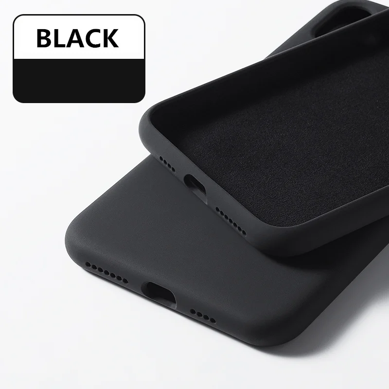 Black Тонкий мягкий чехол для iPhone 7, 8, 6, 6s Plus, 7 Plus, жидкий силиконовый чехол, однотонный карамельный цвет, Coque Capa для iPhone X, Xs, Max, XR - Цвет: Black