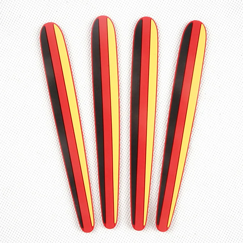 German flag handle 4 шт. Универсальная автомобильная мягкая резиновая пленка стильные ручки наклейки в виде царапин авто дверь запястье защитные модные наклейки аксессуары для автомобиля - Название цвета: German flag handle
