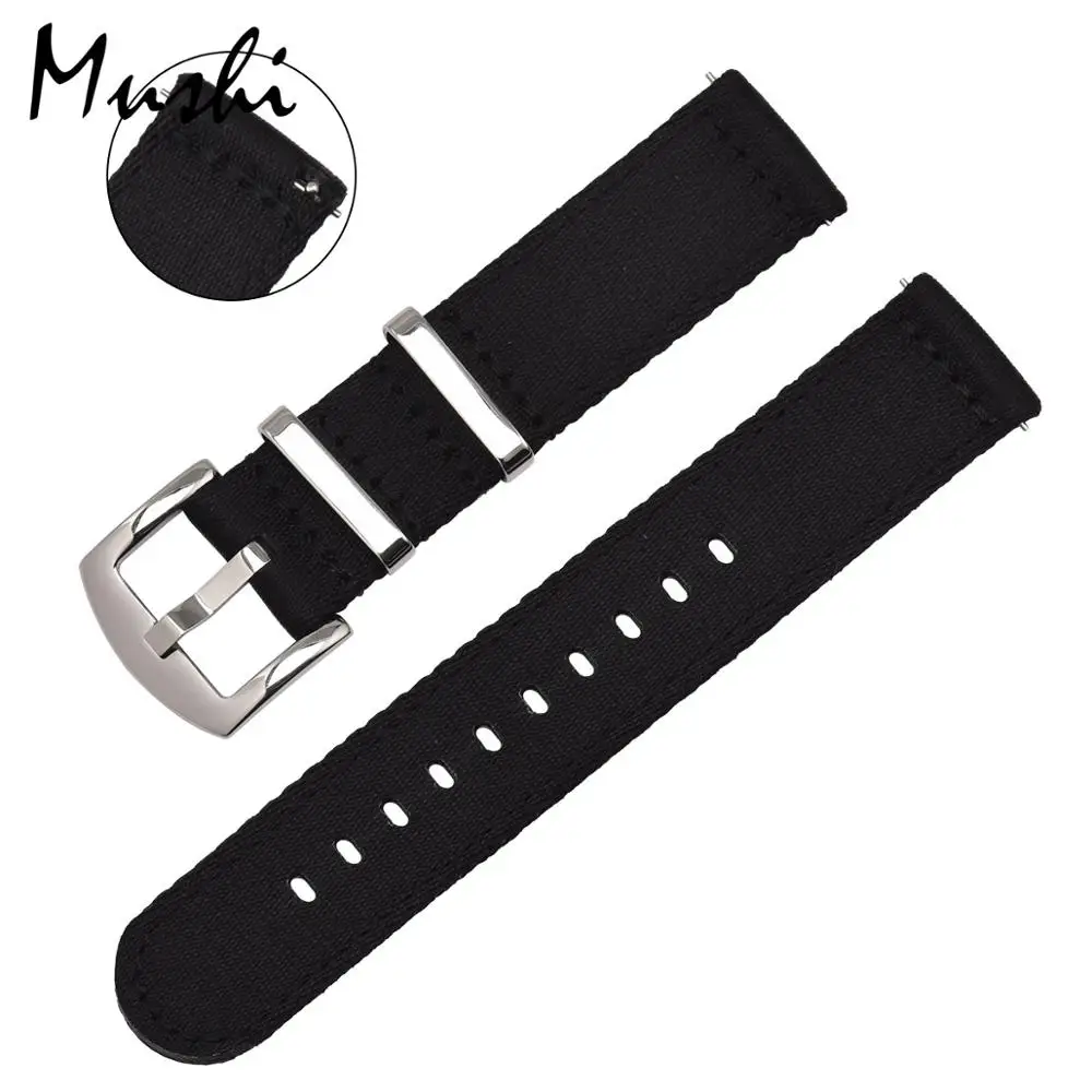 JY7 Black James Bond 007 20 мм 22 мм часы с ремешком NATO Band мужские серебряные пряжка холст ремешок с инструментами - Цвет ремешка: JY7 Black
