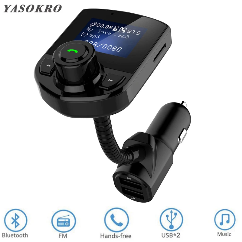

Car FM Transmitter Bluetooth Kit Dual USB Car Charger AUX Audio Radio 1.44" LCD Display Mp3 Player Handsfree Support TF & U Disk
