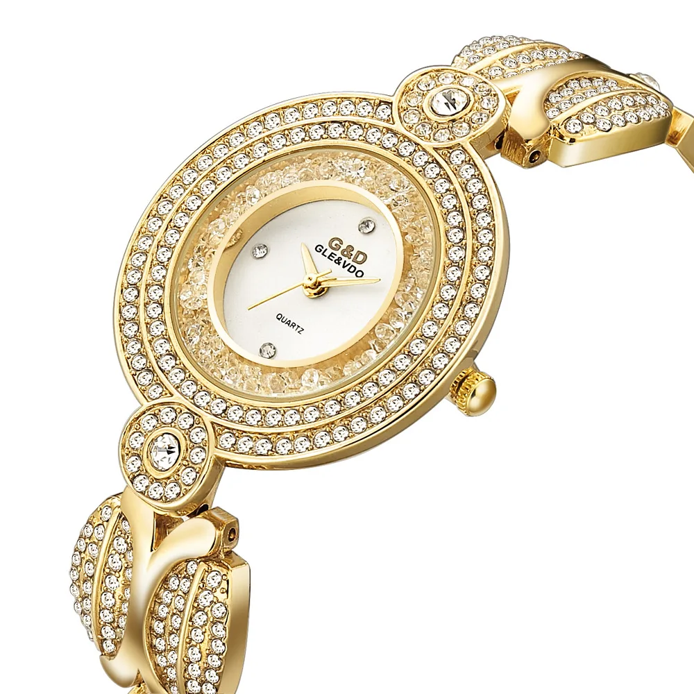 2019 New G&ampD Women's Watches Gold Luxury Brand Crystal Ladies Bracelet Fashion Women Quartz Wristwatch Relogio Feminino | Наручные