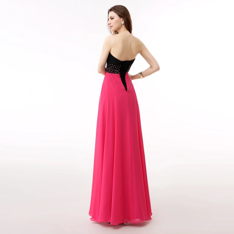 Forevergracedress Реальный образец Coral вечернее платье Line Милая бисером Длинные шифон