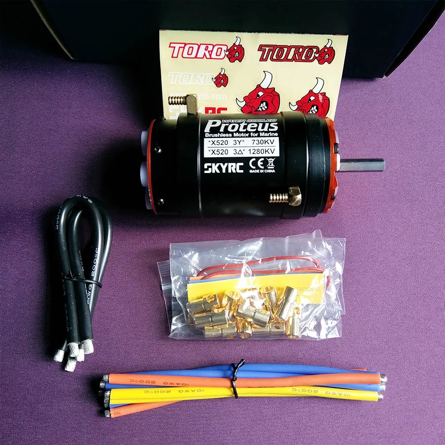 SKYRC Proteus X520 двигатель с водяным охлаждением 730KV 1280KV бесщеточный двигатель 6 разъемов DIY 30000 об/мин для 1,5-2 м Масштаб rc лодка морская
