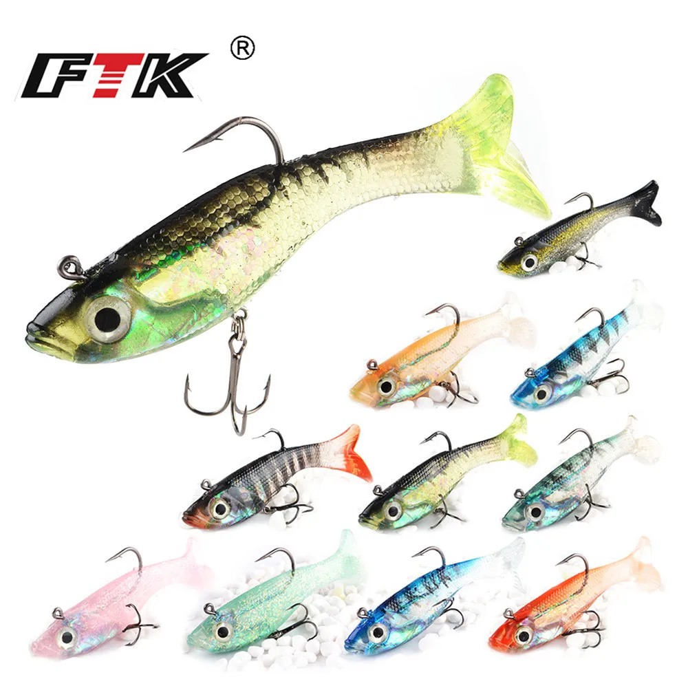 FTKFishing Мягкая приманка 1 шт. 80/100/120 мм 10 другим цвет приманки джиг для рыбалки с